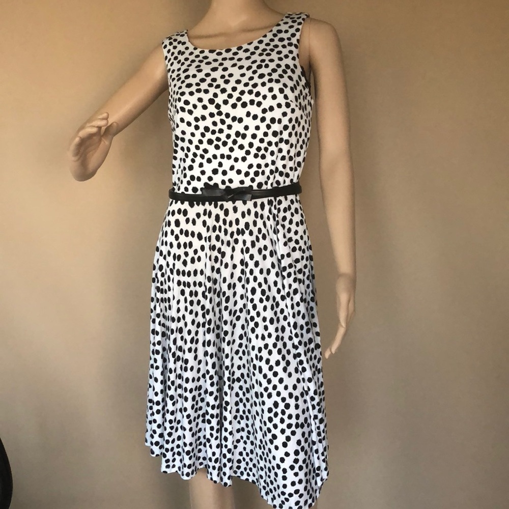 Loft black /white polka dot dress